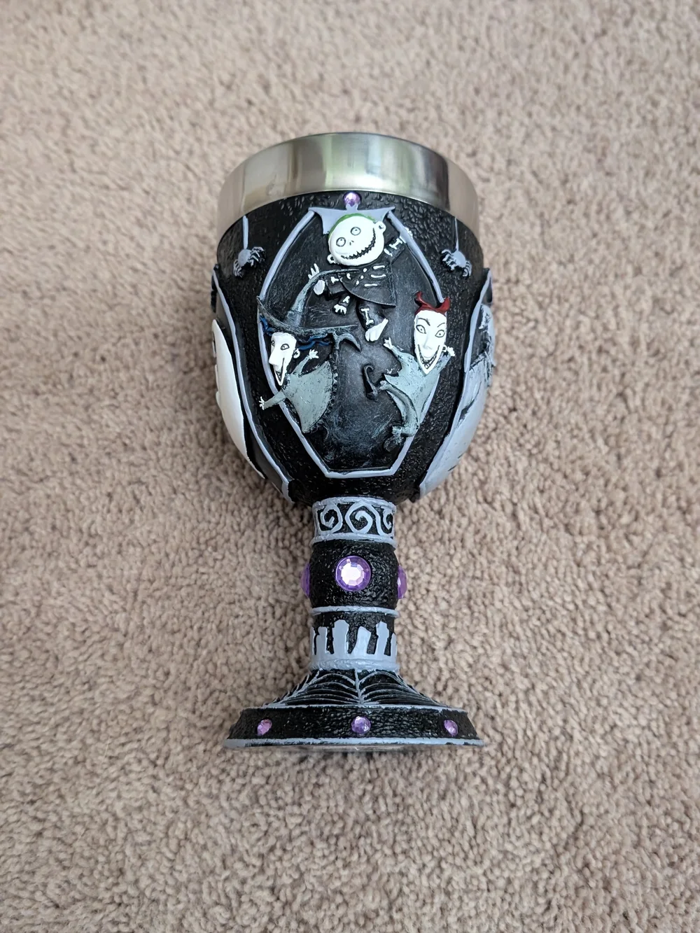 The Nightmare Before Christmas Jack & Sally Decorative Goblet - Black and Purple